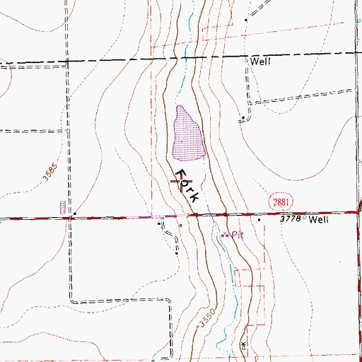 Topographic Map of Soil Conservation Service Site 2 Reservoir, TX