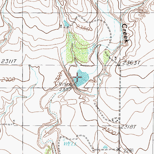 Topographic Map of Soil Conservation Service Site 8 Reservoir, TX