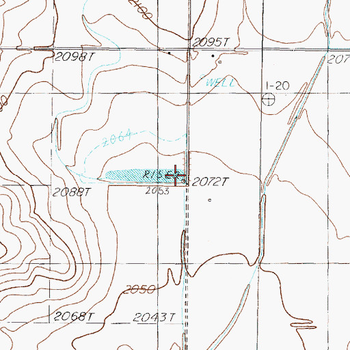 Topographic Map of Soil Conservation Service Site 107 Dam, TX