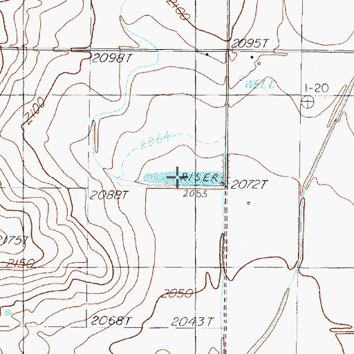 Topographic Map of Soil Conservation Service Site 107 Reservoir, TX
