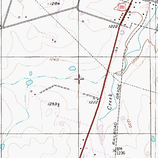 Topographic Map of Soil Conservation Service Site 2 Reservoir, TX