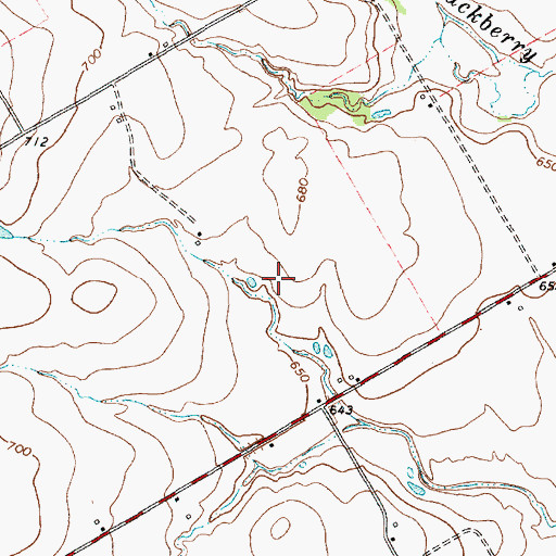 Topographic Map of Grade Stabilization Structure 105 Reservoir, TX