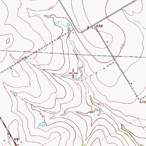 Topographic Map of Grade Stabilization Structure 20-1 Reservoir, TX