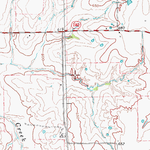 Topographic Map of Soil Conservation Service Site 64a Reservoir, TX
