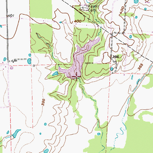Topographic Map of Soil Conservation Service Site 117 Reservoir, TX