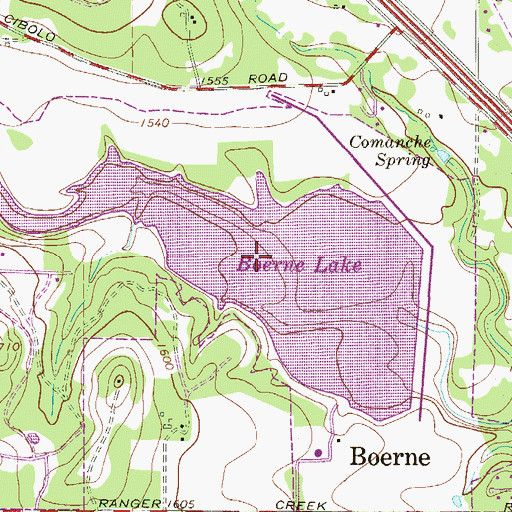 Topographic Map of Soil Conservation Service Site 1 Reservoir, TX