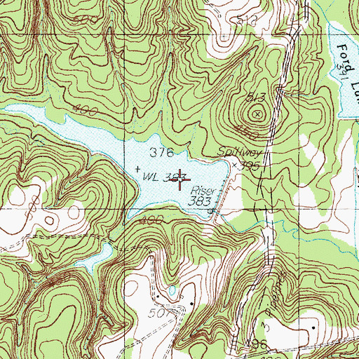 Topographic Map of Soil Conservation Service Site 20 Reservoir, TX