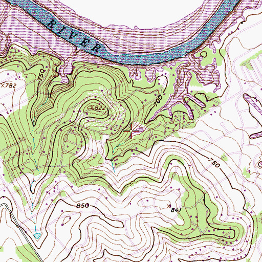Topographic Map of Comanche Harbor Lake, TX