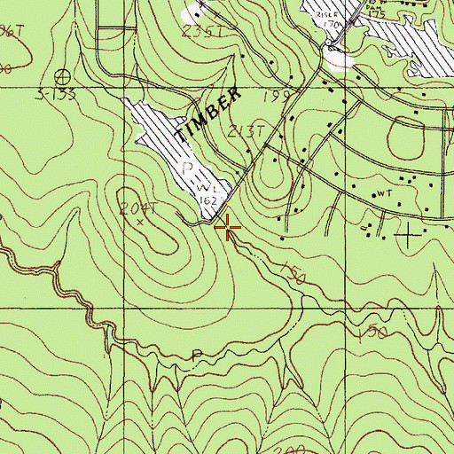 Topographic Map of Lake Camelot Dam, TX