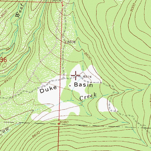 Topographic Map of Duke Basin, CO