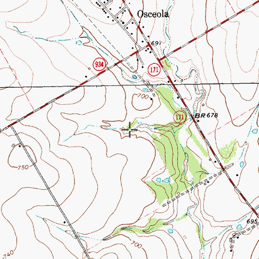 Topographic Map of Soil Conservation Service Grade Stabilization Structure 11-3, TX