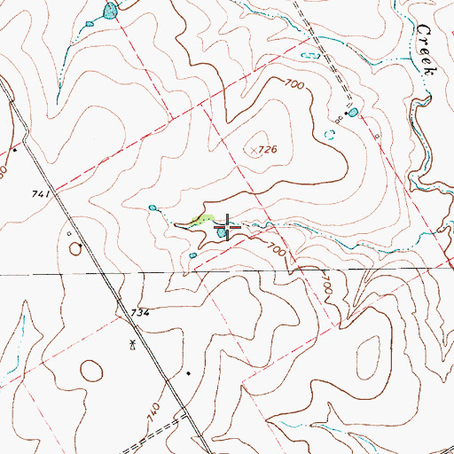 Topographic Map of Soil Conservation Service Grade Stabilization Structure 14-2, TX