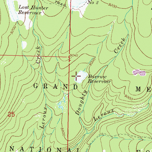 Topographic Map of Barrow Reservoir, CO