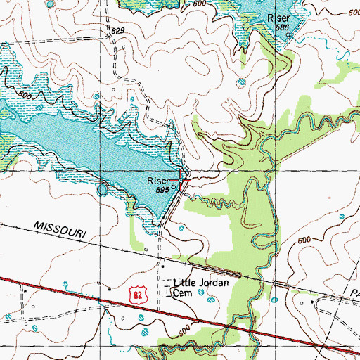 Topographic Map of Soil Conservation Service Site 7 Dam, TX