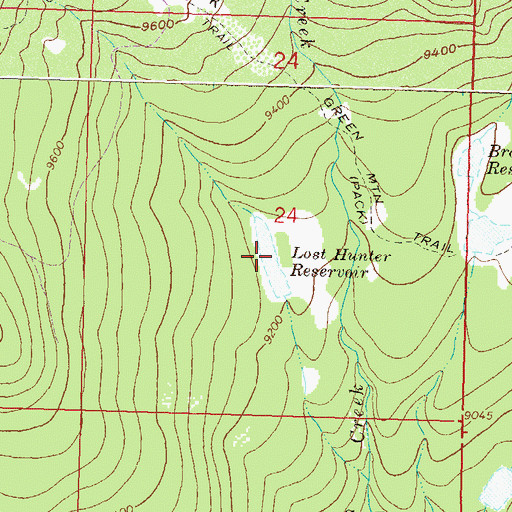 Topographic Map of Lost Hunter Reservoir, CO