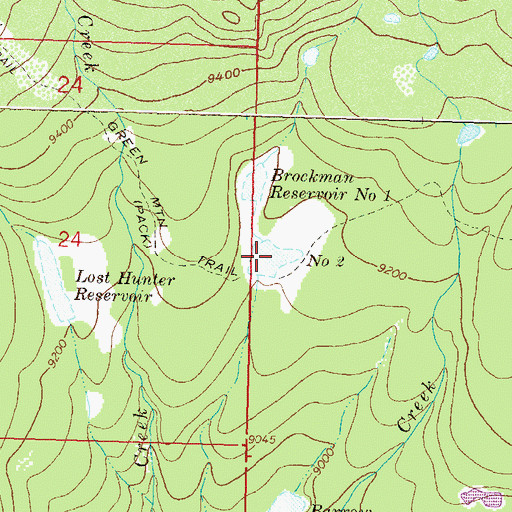 Topographic Map of Brockman Reservoir Number 2, CO