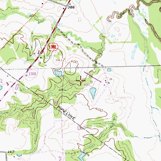 Topographic Map of Soil Conservation Service Site 68 Dam, TX