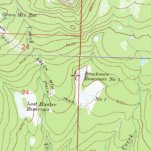 Topographic Map of Brockman Reservoir Number 1, CO