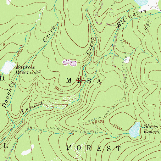 Topographic Map of Ellington Creek, CO