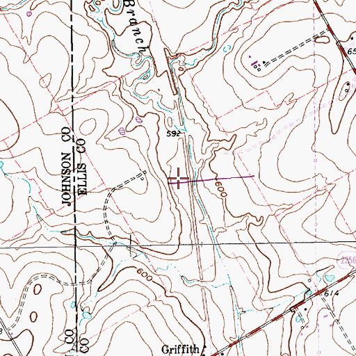 Topographic Map of Soil Conservation Service Site 49a Reservoir, TX