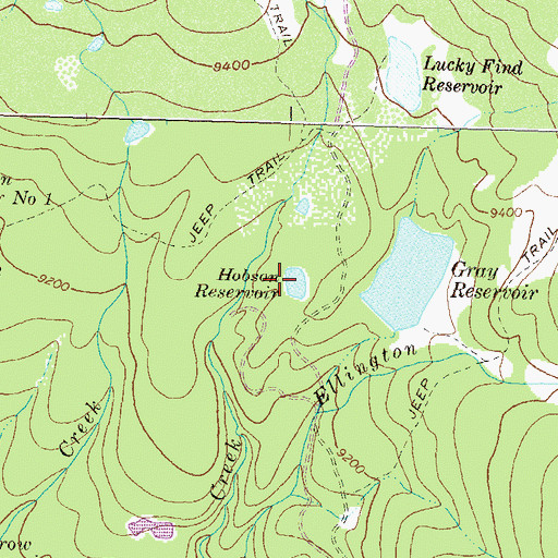 Topographic Map of Hobson Reservoir, CO