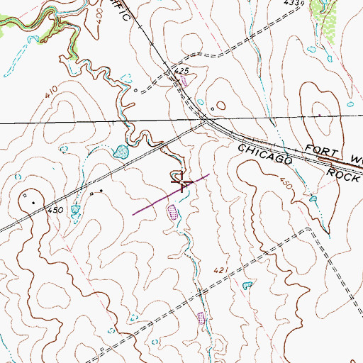 Topographic Map of Soil Conservation Service Site 136 Reservoir, TX