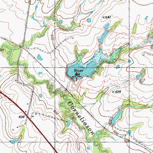 Topographic Map of Soil Conservation Service Site 34a Dam, TX