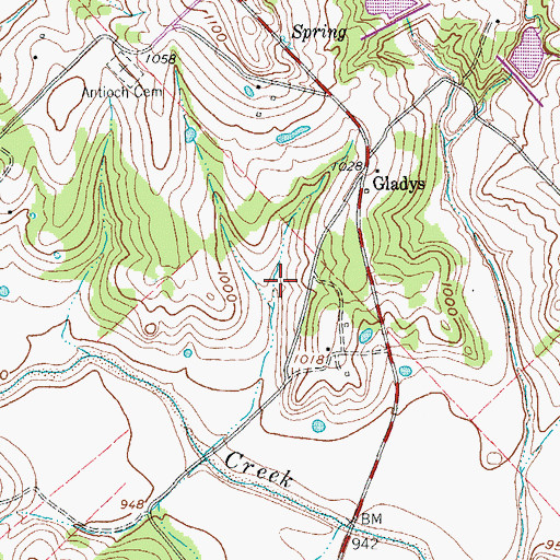 Topographic Map of Soil Conservation Service Sediment Control Structure 106, TX