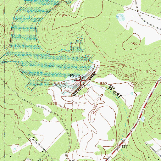 Topographic Map of Soil Conservation Service Site 1 Dam, TX