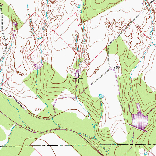 Topographic Map of Soil Conservation Service Sediment Control Structure 10-3, TX