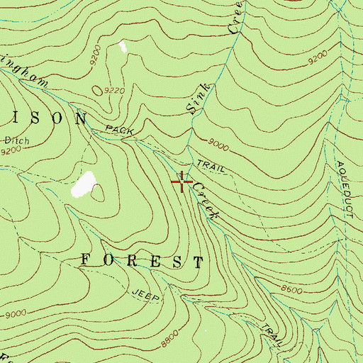 Topographic Map of Sink Creek, CO