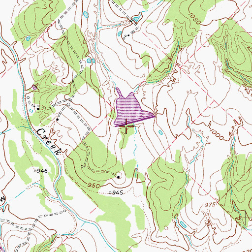 Topographic Map of Soil Conservation Service Site 2a1 Reservoir, TX