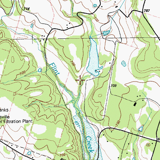 Topographic Map of Flint Trib Lake, TX