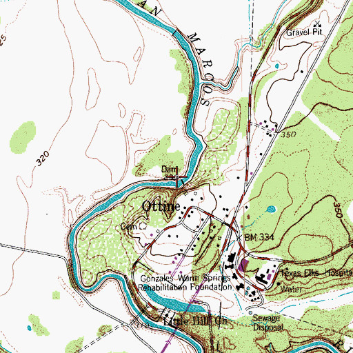 Topographic Map of Zedler Dam, TX