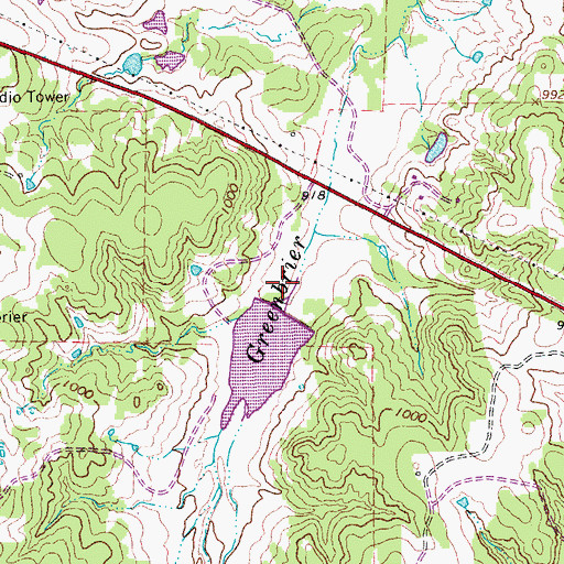 Topographic Map of Soil Conservation Service Site 9 Dam, TX