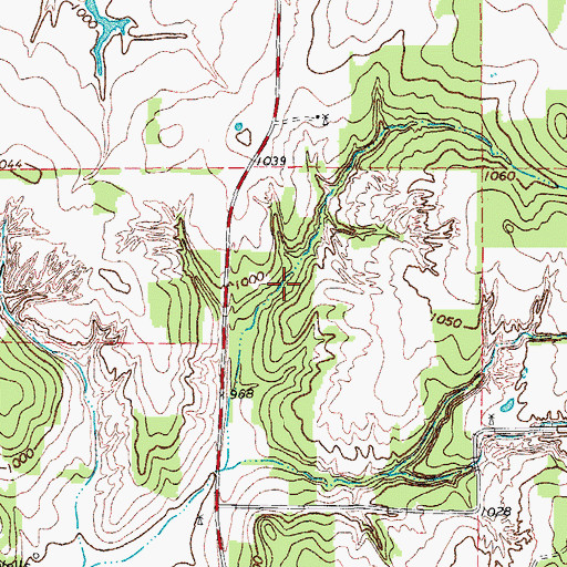 Topographic Map of Soil Conservation Service Debris Basin 102 Dam, TX