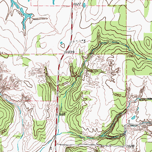 Topographic Map of Soil Conservation Service Debris Basin 102, TX