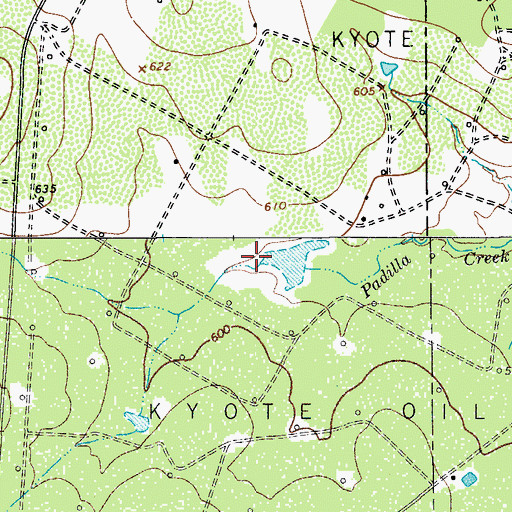 Topographic Map of Kyote Lake, TX