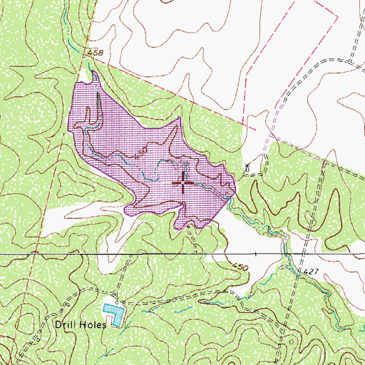 Topographic Map of Miracle Lake Dam, TX