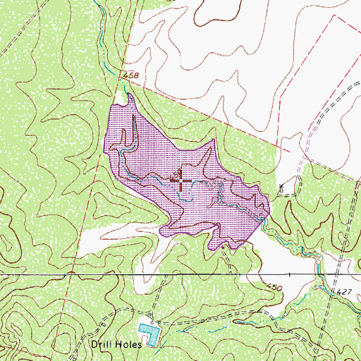 Topographic Map of Miracle Lake, TX