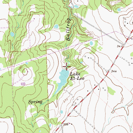 Topographic Map of Lake El-Leo Dam, TX