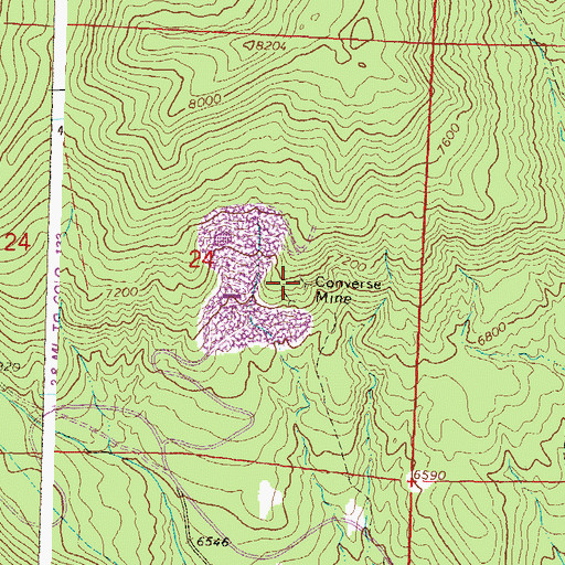 Topographic Map of Converse Mine, CO