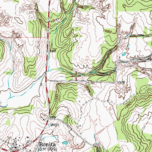 Topographic Map of Soil Conservation Service Debris Basin 104 Dam, TX