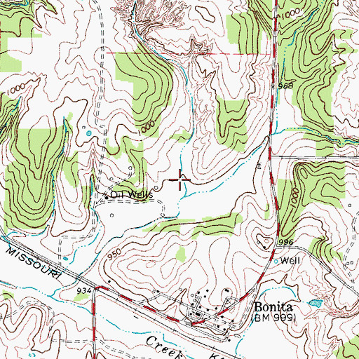 Topographic Map of Soil Conservation Service Debris Basin 105 Dam, TX
