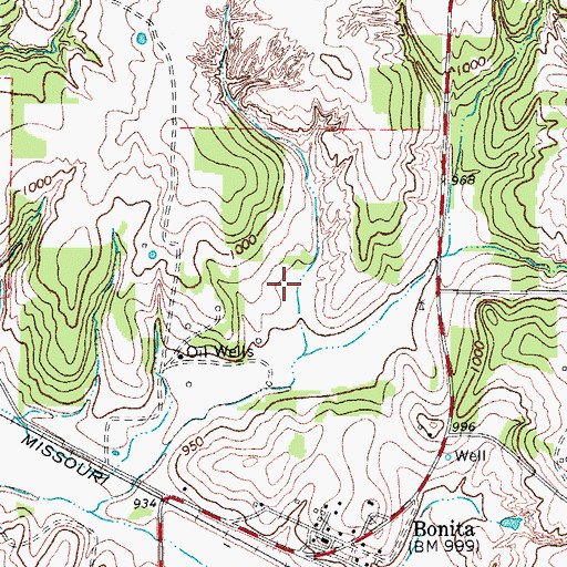 Topographic Map of Soil Conservation Service Debris Basin 105, TX