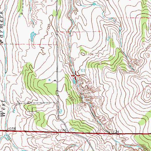 Topographic Map of Soil Conservation Service Debris Basin 115, TX