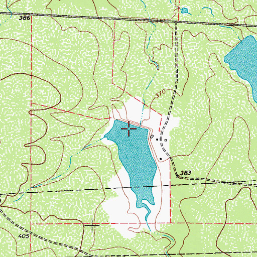 Topographic Map of Monte Cartado Ranch Tank Number 1 Dam, TX