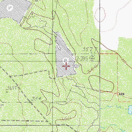 Topographic Map of Joe Martin Lake Dam, TX