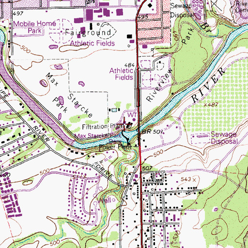 Topographic Map of Max Starcke Reservoir, TX