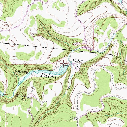 Topographic Map of Falls Lake Dam, TX